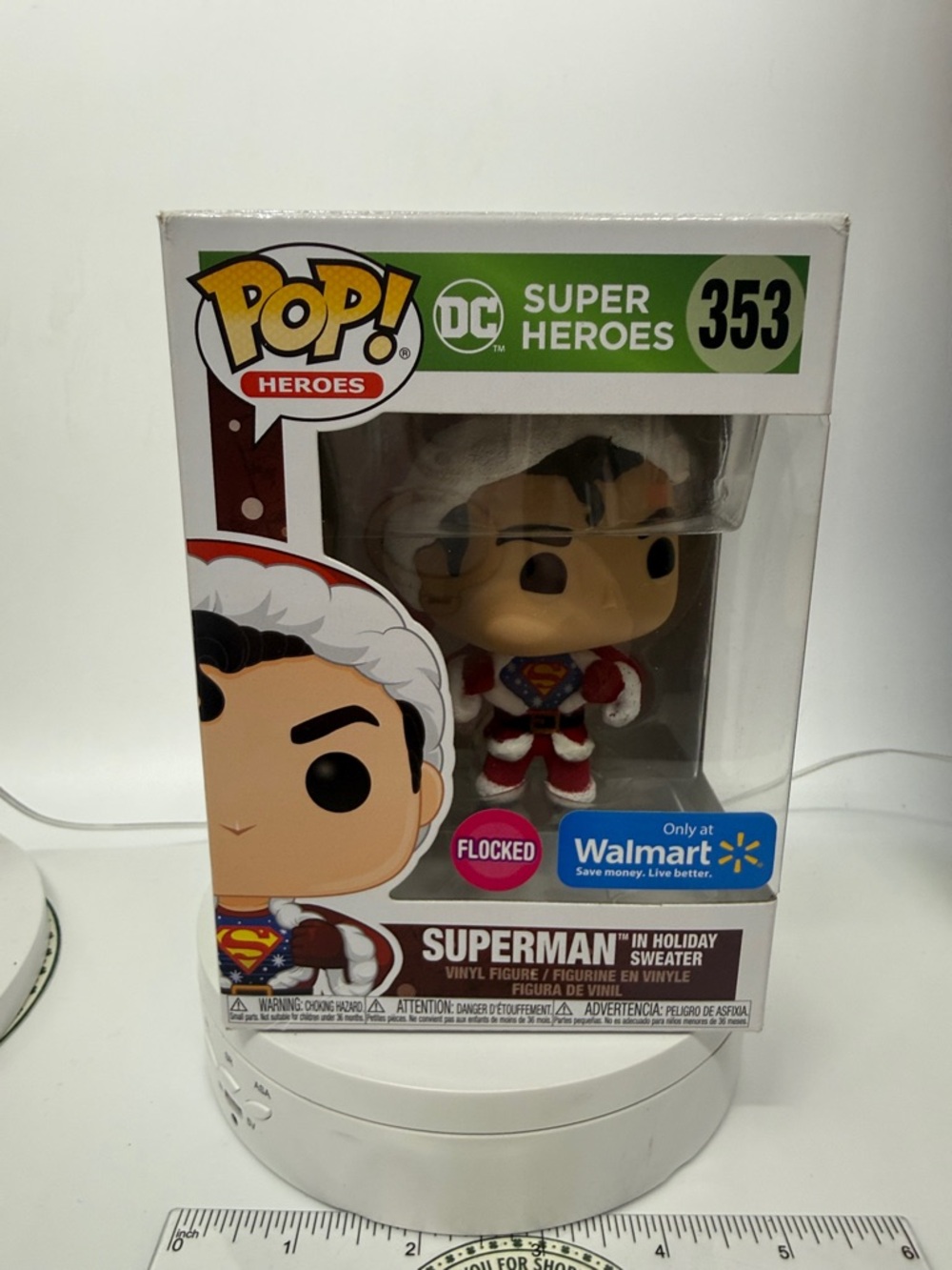 Funko Pop! Heroes Superman in Holiday Sweater - Red, White, Blue 358